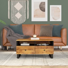 Mesa de centro madera maciza mango y contrachapada 80x54x40 cm de vidaXL, Mesas de centro - Ref: Foro24-351957, Precio: 157,3...