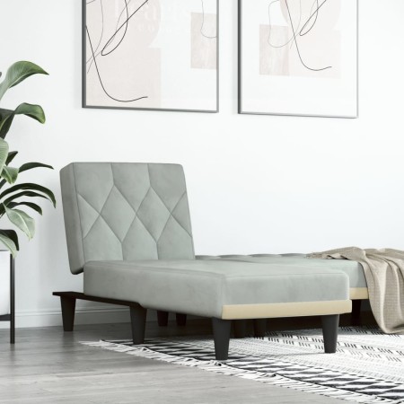 Sofá diván de terciopelo gris claro de vidaXL, Divanes - Ref: Foro24-352860, Precio: 139,60 €, Descuento: %