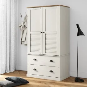 Armario VIGO madera maciza de pino blanco 90x55x176 cm de vidaXL, Armarios roperos - Ref: Foro24-353164, Precio: 363,83 €, De...