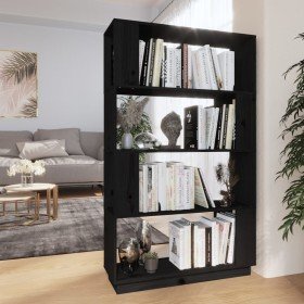 Estantería/divisor de espacios madera pino negro 80x25x132 cm en Librerías y estanterías | Comprar online en Foru.es