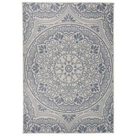 Alfombra de exterior de tejido plano rayas azules 160x230 cm de vidaXL, Alfombras - Ref: Foro24-340832, Precio: 57,40 €, Desc...