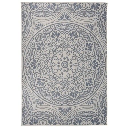 Alfombra de exterior de tejido plano rayas azules 160x230 cm de vidaXL, Alfombras - Ref: Foro24-340832, Precio: 57,40 €, Desc...
