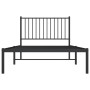 Estructura de cama con cabecero metal negro 100x200 cm de vidaXL, Camas y somieres - Ref: Foro24-350859, Precio: 83,11 €, Des...