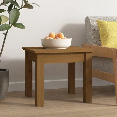 Mesa de centro madera maciza de pino marrón miel 35x35x30 cm en Mesas de centro | Comprar online en Foru.es