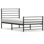 Estructura de cama con cabecero y estribo metal negro 100x190cm de vidaXL, Camas y somieres - Ref: Foro24-352331, Precio: 77,...