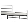 Estructura de cama con cabecero y estribo metal negro 100x190cm de vidaXL, Camas y somieres - Ref: Foro24-352331, Precio: 77,...