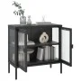 Aparador de vidrio y acero negro 70x35x70 cm de vidaXL, Aparadores - Ref: Foro24-353001, Precio: 160,12 €, Descuento: %