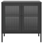 Aparador de vidrio y acero negro 70x35x70 cm de vidaXL, Aparadores - Ref: Foro24-353001, Precio: 151,78 €, Descuento: %