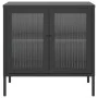 Aparador de vidrio y acero negro 70x35x70 cm de vidaXL, Aparadores - Ref: Foro24-353001, Precio: 160,12 €, Descuento: %