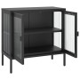 Aparador de vidrio y acero negro 70x35x70 cm de vidaXL, Aparadores - Ref: Foro24-353001, Precio: 151,78 €, Descuento: %
