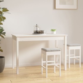Mesa de comedor madera maciza de pino blanca 110x55x75 cm en Mesas de comedor | Comprar online en Foru.es