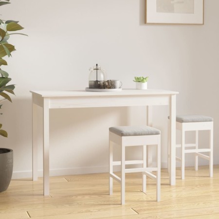 Mesa de comedor madera maciza de pino blanca 110x55x75 cm en Mesas de comedor | Comprar online en Foru.es