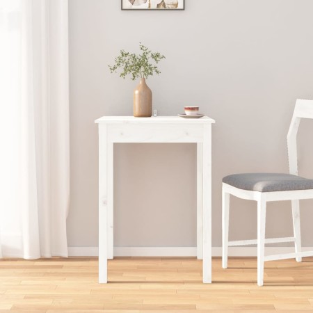 Mesa de comedor madera maciza de pino blanca 55x55x75 cm en Mesas de comedor | Comprar online en Foru.es