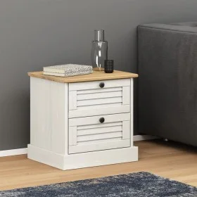 Mesita de noche VIGO madera maciza de pino blanco 42x35x42 cm de vidaXL, Mesitas de noche - Ref: Foro24-353158, Precio: 56,08...