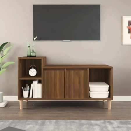 Mueble para TV madera contrachapada marrón roble 100x35x55 cm de vidaXL, Muebles TV - Ref: Foro24-821179, Precio: 56,29 €, De...