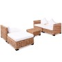 Juego de sofás de 14 piezas ratán natural de vidaXL, Sofás - Ref: Foro24-244626, Precio: 865,33 €, Descuento: %