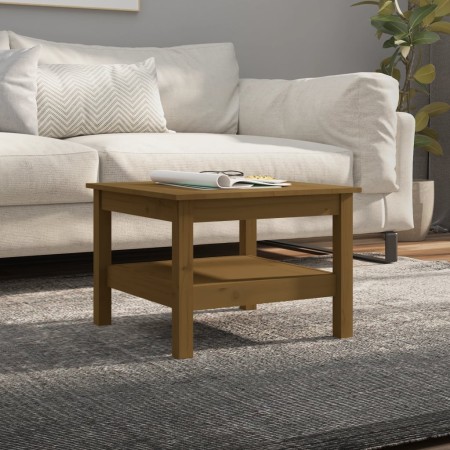 Mesa de centro madera maciza de pino marrón miel 55x55x40 cm en Mesas de centro | Comprar online en Foru.es