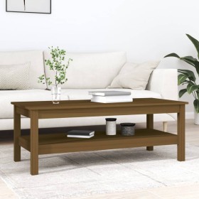Mesa de centro madera maciza de pino marrón miel 110x50x40 cm en Mesas de centro | Comprar online en Foru.es