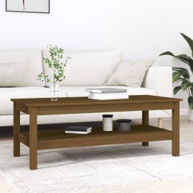 Mesa de centro madera maciza de pino marrón miel 110x50x40 cm en Mesas de centro | Comprar online en Foru.es