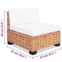 Juego de sofás de 14 piezas ratán natural de vidaXL, Sofás - Ref: Foro24-244626, Precio: 865,33 €, Descuento: %