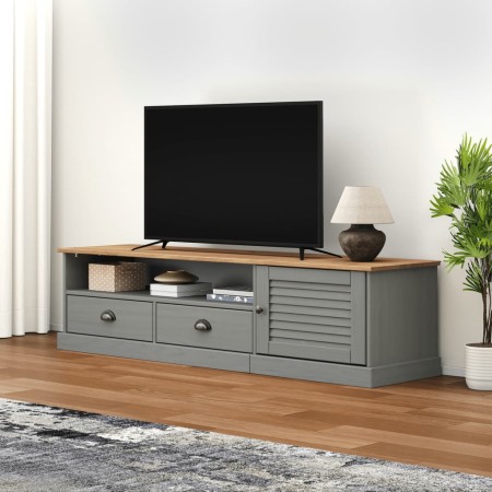 Mueble para TV VIGO madera maciza de pino gris 156x40x40 cm de vidaXL, Muebles TV - Ref: Foro24-353174, Precio: 140,83 €, Des...