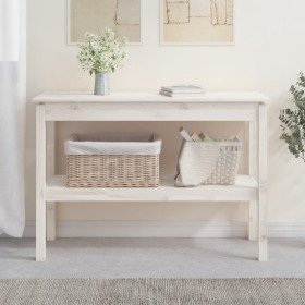 Mesa consola de madera maciza de pino blanco 110x40x75 cm en Mesas auxiliares | Comprar online en Foru.es