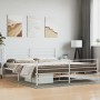 Estructura cama metal con cabecero y estribo blanco 180x200 cm de vidaXL, Camas y somieres - Ref: Foro24-352390, Precio: 104,...