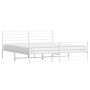 Estructura cama metal con cabecero y estribo blanco 180x200 cm de vidaXL, Camas y somieres - Ref: Foro24-352390, Precio: 104,...