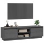 Mueble de TV de madera maciza de pino gris 140x35x40 cm en Muebles TV | Comprar online en Foru.es