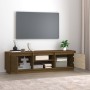 Mueble de TV madera maciza de pino marrón miel 140x35x40 cm en Muebles TV | Comprar online en Foru.es