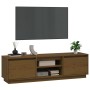 Mueble de TV madera maciza de pino marrón miel 140x35x40 cm en Muebles TV | Comprar online en Foru.es