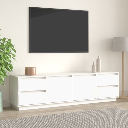 Mueble de TV madera maciza de pino blanco 176x37x47,5 cm en Muebles TV | Comprar online en Foru.es