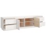 Mueble de TV madera maciza de pino blanco 176x37x47,5 cm en Muebles TV | Comprar online en Foru.es