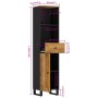 Mueble de baño madera maciza de mango 38x33x160 cm de vidaXL, Muebles de baño - Ref: Foro24-352001, Precio: 132,63 €, Descuen...