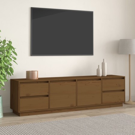 Mueble de TV madera maciza de pino marrón miel 176x37x47,5 cm en Muebles TV | Comprar online en Foru.es