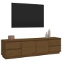 Mueble de TV madera maciza de pino marrón miel 176x37x47,5 cm en Muebles TV | Comprar online en Foru.es