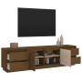 Mueble de TV madera maciza de pino marrón miel 176x37x47,5 cm en Muebles TV | Comprar online en Foru.es