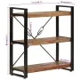 Estantería de 3 alturas hierro y madera reciclada 77x30x80cm de vidaXL, Librerías y estanterías - Ref: Foro24-351109, Precio:...