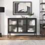 Aparador de vidrio y acero negro 105x35x70 cm de vidaXL, Aparadores - Ref: Foro24-353002, Precio: 232,38 €, Descuento: %