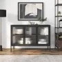 Aparador de vidrio y acero negro 105x35x70 cm de vidaXL, Aparadores - Ref: Foro24-353002, Precio: 242,04 €, Descuento: %