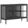 Aparador de vidrio y acero negro 105x35x70 cm de vidaXL, Aparadores - Ref: Foro24-353002, Precio: 232,38 €, Descuento: %