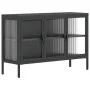 Aparador de vidrio y acero negro 105x35x70 cm de vidaXL, Aparadores - Ref: Foro24-353002, Precio: 242,04 €, Descuento: %