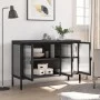Aparador de vidrio y acero negro 105x35x70 cm de vidaXL, Aparadores - Ref: Foro24-353002, Precio: 242,04 €, Descuento: %