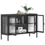 Aparador de vidrio y acero negro 105x35x70 cm de vidaXL, Aparadores - Ref: Foro24-353002, Precio: 232,38 €, Descuento: %