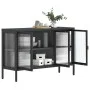 Aparador de vidrio y acero negro 105x35x70 cm de vidaXL, Aparadores - Ref: Foro24-353002, Precio: 242,04 €, Descuento: %