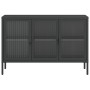 Aparador de vidrio y acero negro 105x35x70 cm de vidaXL, Aparadores - Ref: Foro24-353002, Precio: 232,38 €, Descuento: %