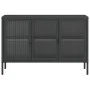 Aparador de vidrio y acero negro 105x35x70 cm de vidaXL, Aparadores - Ref: Foro24-353002, Precio: 242,04 €, Descuento: %