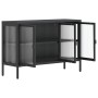 Aparador de vidrio y acero negro 105x35x70 cm de vidaXL, Aparadores - Ref: Foro24-353002, Precio: 232,38 €, Descuento: %