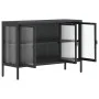 Aparador de vidrio y acero negro 105x35x70 cm de vidaXL, Aparadores - Ref: Foro24-353002, Precio: 242,04 €, Descuento: %