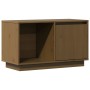 Mueble de TV madera maciza de pino marrón miel 74x35x44 cm en Muebles TV | Comprar online en Foru.es